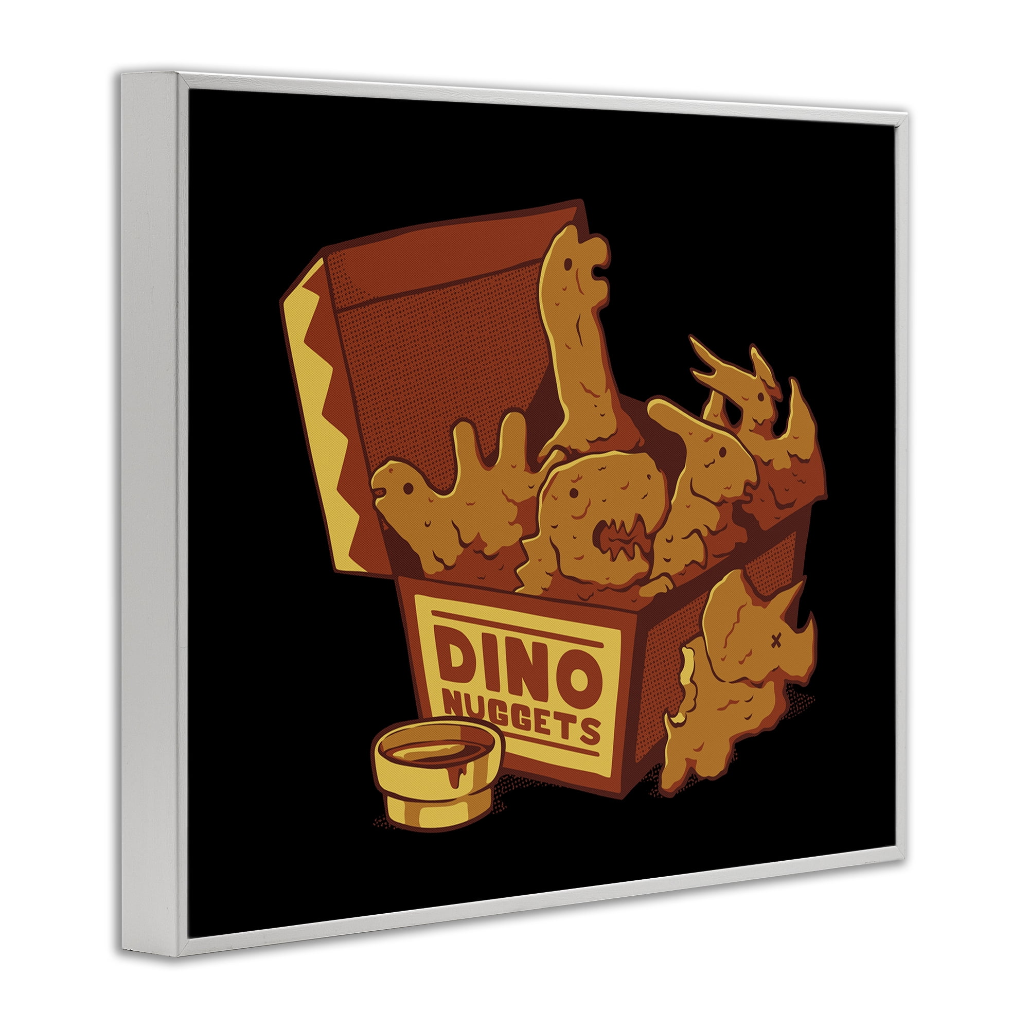 Stupell Industries Dino Nuggets with Sauce White Framed Giclee Art, design by Tobe Fonseca