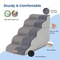 thumbnail image 3 of Escaleras para mascotas ZOMISIA, 5 peldaños para perros pequeños y grandes, color gris, 3 of 7