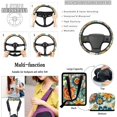 thumbnail image 5 of HUIACONG Vintage Boho Floral Car Seat Covers Full Set 14 Pcs Universal Fit Stretchy Non-Slip Auto Interior Decor with Steering Wheel Cover Seat Belt Pads Coasters Storage Bag, 5 of 7
