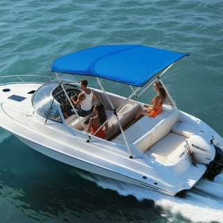 SKYSHALO 3 Bow Bimini Top Boat Cover 900D Polyester Canopy Aluminum Frame 67"-72" W