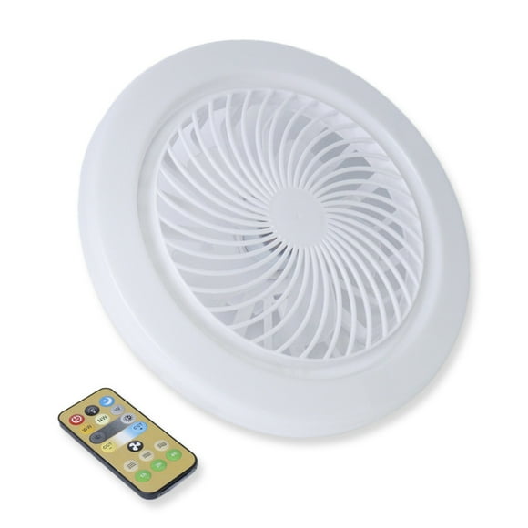 Ventilador de Techo Silencioso 5 Aspas con Luz LED Regulable y Control Remoto – Blanco CM-TOP