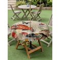 thumbnail image 3 of Spring Mushrooms Outdoor Tablecloth - 60 Inch Round Dining Table Cover, Farmhouse Pastoral Botanical Rustic Waterproof Outdoor Table Cloth with Umbrella Hole & Zipper for Picnic/Patio/Party, 3 of 7
