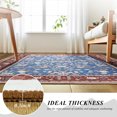 thumbnail image 5 of Wellber Soft Rugs Retro Area Rug Vintage Carpet for Living Room Bedroom Office Home Decor,4'x6',Blue & Red, 5 of 7
