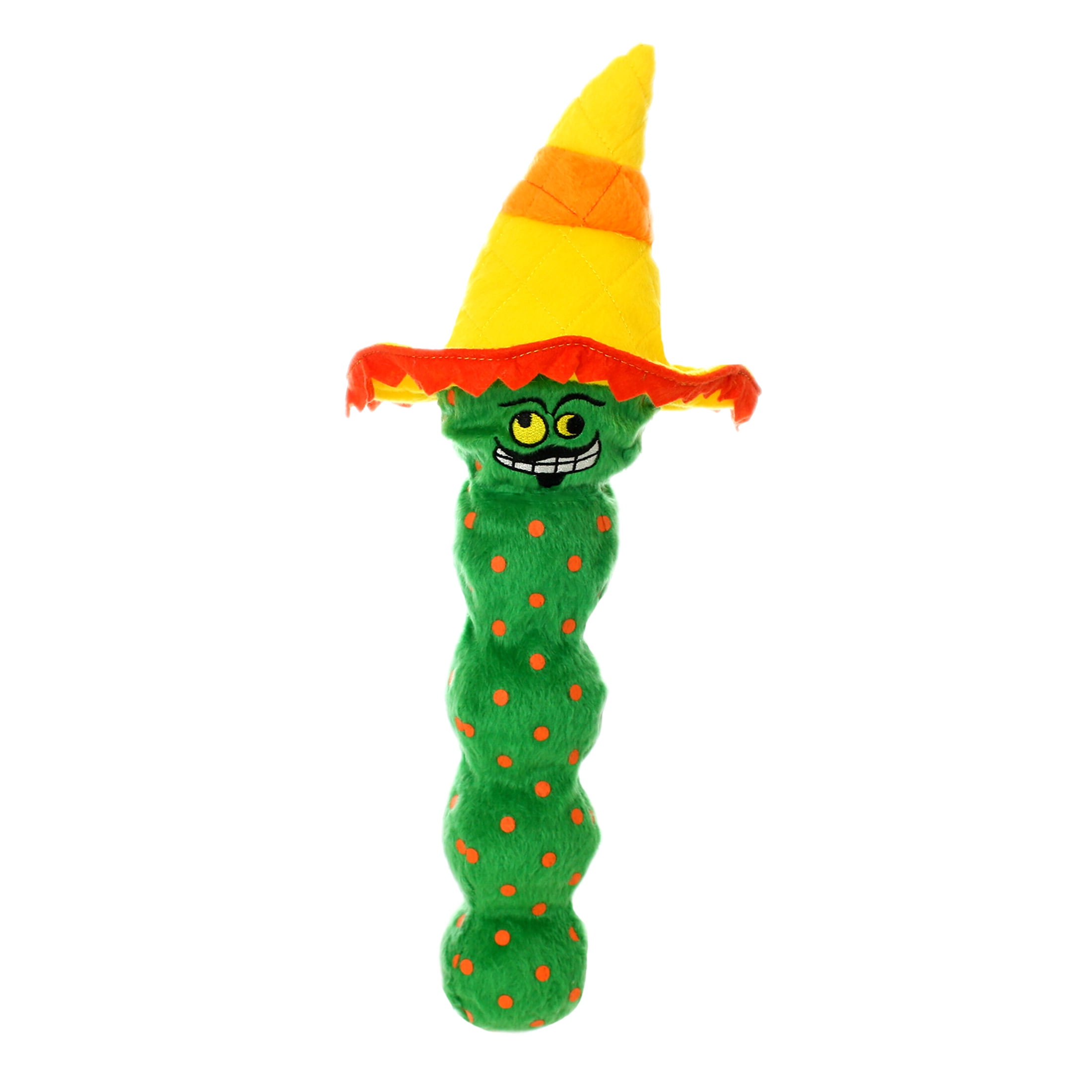 Mighty Tequila Worm Green Durable Plush Squeaky Dog Toy, 2-Pack