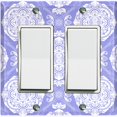 thumbnail image 1 of Metal Light Switch Plate Cover Mandala Purple White Floral Pattern Damask MDL074, 1 of 13