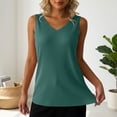 thumbnail image 2 of BRGZLK Tank Top For Women V Neck Ribbed Wide Shoulder Sleeveless Casual Breathable Comfortable Active Summer Daily Wear Layering, 2 of 7