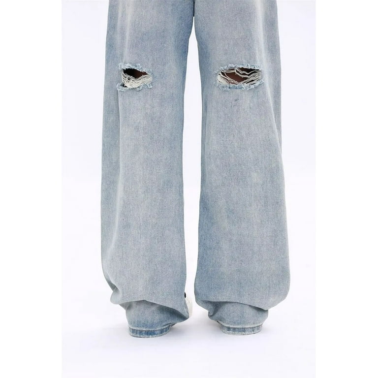 New Sanrio Hello Kitty Jeans Kawaii Woman High Waist Blue New Sanrio Hello Kitty Jeans Kawaii Woman High Waist Blue