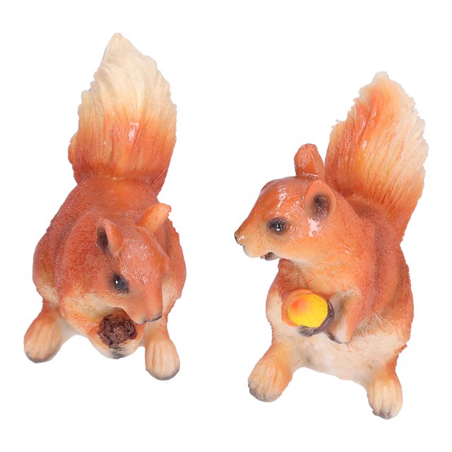 Modelo de ardillas de animales de resina Estatua con forma de ardillas de dibujos animados Decoración de resina sintética Micro paisaje Artesanía para el hogar Jardín Terraza Patio Estilo 2