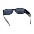 thumbnail image 4 of Mens Narrow Rectangle All Black Iconic Mad Dog Gangster Plastic Sunglasses Shiny Black - Black, 4 of 4