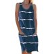 thumbnail image 2 of Vestido tipo túnica con estampado de rayas sueltas para mujer, sin mangas, hasta la rodilla, con vuelo, 2 of 5