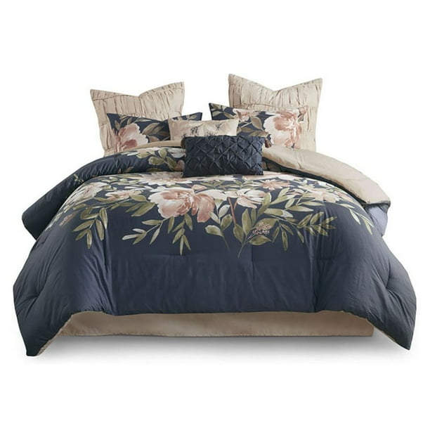 Madison Park Camillia 8 Piece Farmhouse Cotton Printed Comforter
