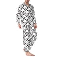 thumbnail image 2 of Lsque Happy Football Pattern Long Sleeve Pajama Set for Men - Soft 2-Piece Sleepwear and Loungewear Set with Pockets, Comfy Nightwear-Medium, 2 of 7