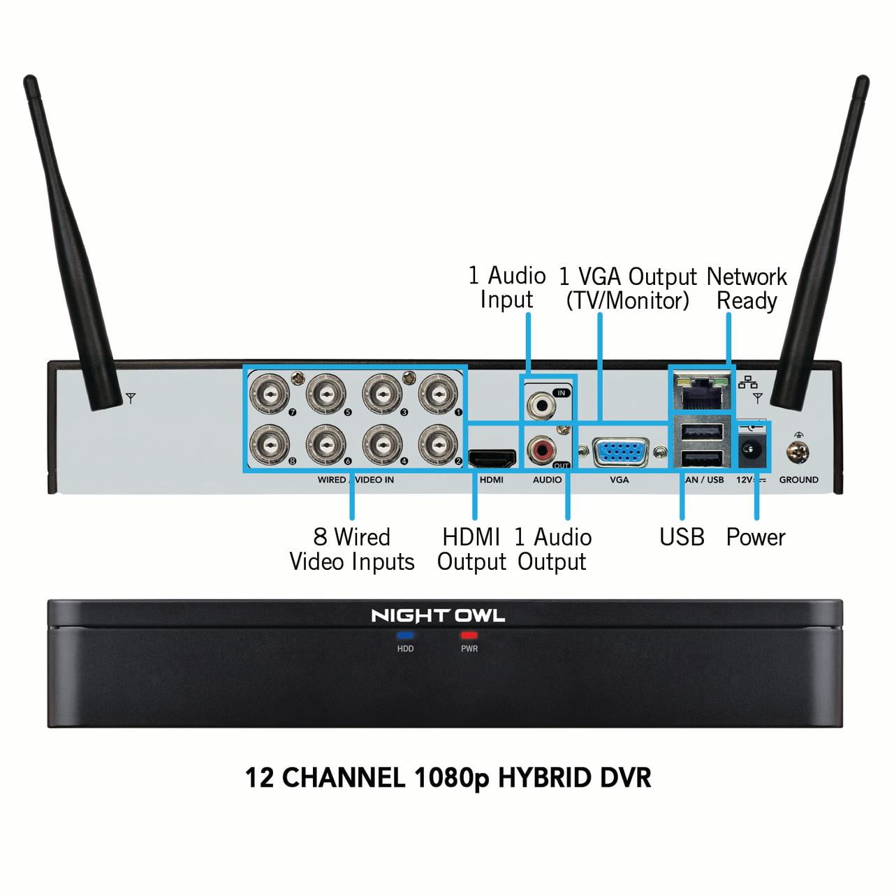 Night Owl 12 Channel 1080p Hd Wired Wireless Dvr