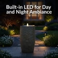 thumbnail image 5 of Sunnydaze Cylinder Gray Outdoor Bubble Fountain, LED Light, 5 of 11