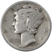 1929 Mercury Dime VG Very Good 90% Silver 10c US Coin Collectible