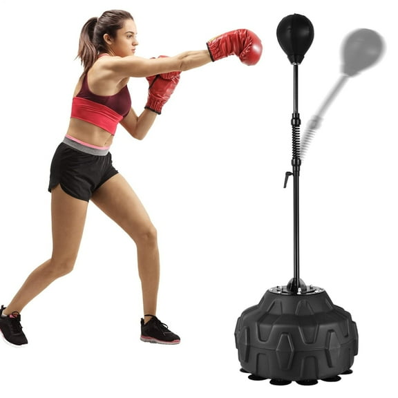 Flroha Reflex Bag Boxing Height Adjustable Floor Punching Bag Speed Ball Floor Standing Boxing Equipment for Fitness Training Home Gym intensely