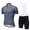 Blue-White, variant on NIBOLOG Bicycle Short Sleeve Set Breathable Sweat Absorption Flax Cycling Jerseys Road Bicycle Shirts Kit for Men