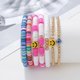 thumbnail image 4 of Conjunto de pulsera de cuentas planas elásticas multicapa sencillas europeas y americanas, pulsera de cuentas bohemias retro, 4 of 6