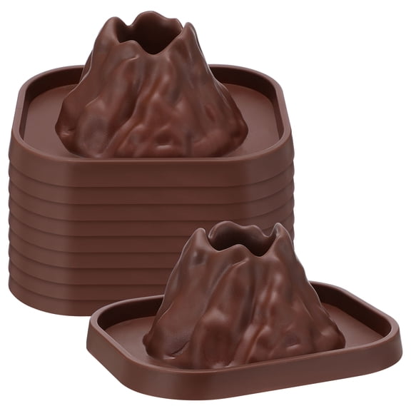 Luxshiny 10Pcs Volcano Science Kit Light Brown Plastic Volcano Model Simulate Volcanic Eruption Science Experiment