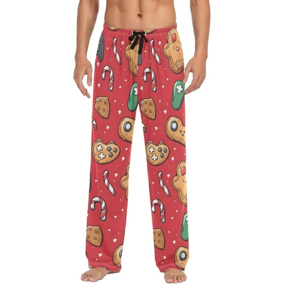 Top-kevin Cartoon Gingerbread Mens Pajama Pants with Drawstring Pockets Lounge Pants Casual Pajama Bottoms Men Sleep PJ Pants