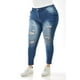 thumbnail image 1 of Jeans skinny con detalles desgarrados /Tallas Extras, 199 (Azul medio) azul 42, 1 of 6