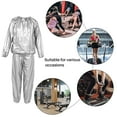 thumbnail image 3 of Heavy Duty Fitness Weight Loss Sweat Sauna Suit Exercise Gym Anti-Rip Silver L, 3 of 8