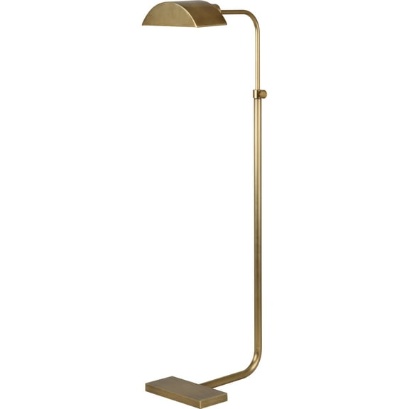Adjustable Aged Brass Floor Lamp with Metal Shade - Versatile Contemporary Lighting Fixture for Modern Spaces