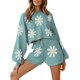 thumbnail image 3 of Ekouaer Knit Pajamas Set for Women Lounge Wear Sets Long Sleeve Sweatsuit Matching 2 Piece Outfits Casual Sweater Sets S-XXL, 3 of 5