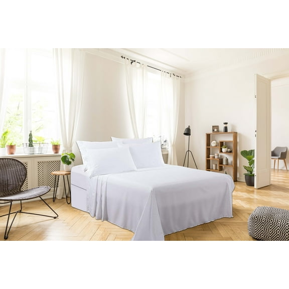 Greeny Green Luxury 1800 Bamboo Ultra Soft Sheet Set – Wrinkle Free, Deep Pocket, Machine Washable, Hypoallergenic, Fade Resistant Bedding Set - 6 Piece Set (Queen, White)