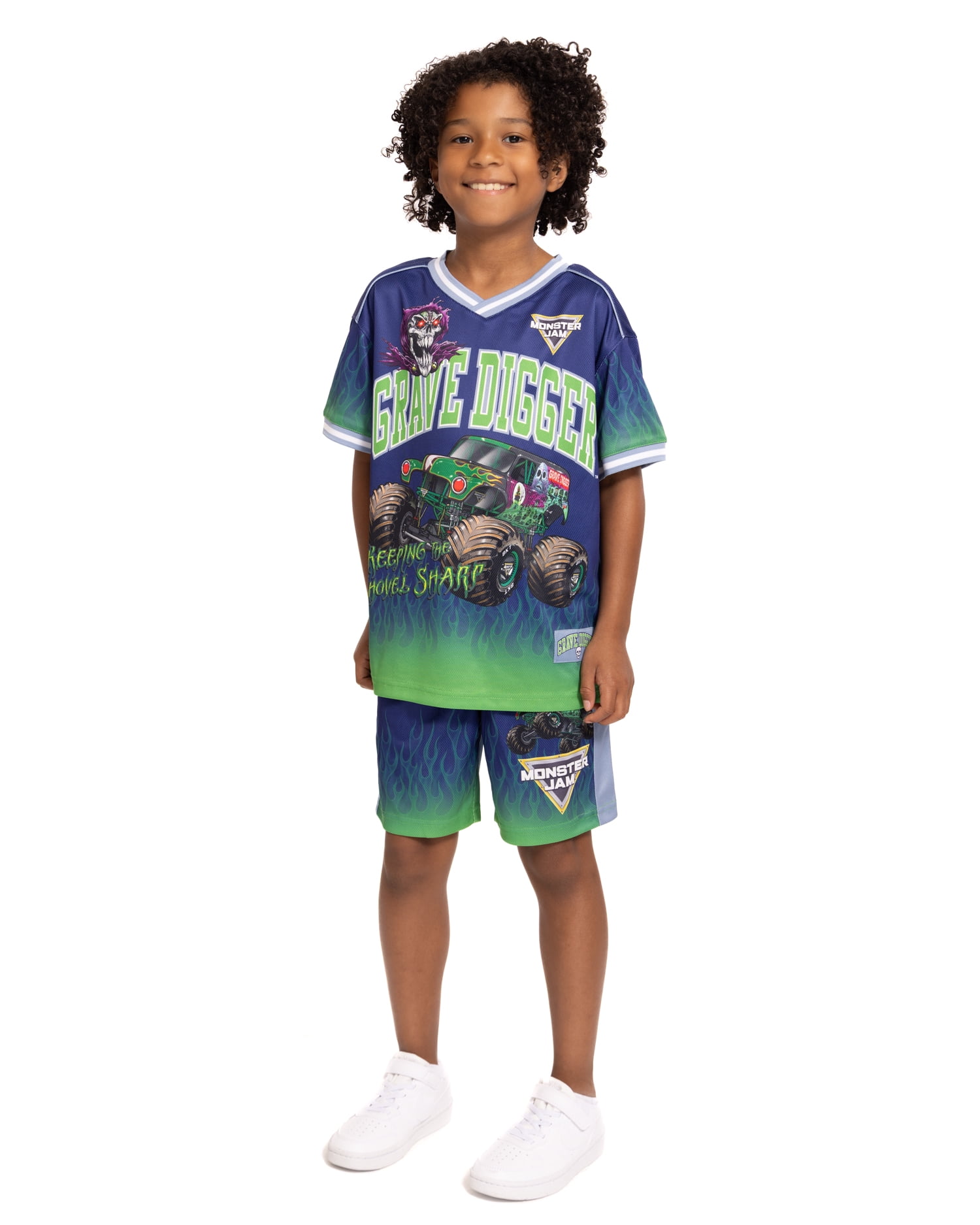 Monster Jam Boys Graphic Soccer Jersey and Shorts Set, 2-Piece, Sizes 4-16