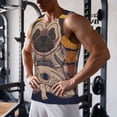 thumbnail image 5 of Uemuo Pug dog Yoga Pattern Men's Muscle Shirts Sleeveless Dry Fit Gym Workout Tank Top Lightweight Sports Tank Top Beach Tank Top, Loose-fit Sleeveless Shirt-XX-Large, 5 of 7