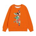 thumbnail image 4 of Huvoen Girls' and Toddler Long Sleeve Woven Shirts Hoodless Sweatshirts Children's Shirt Long Sleeved Pattern T-shirt Printed Round Neck Short Top for Boys and Girls Aged 1-12 T-shirts Orange 2 Years, 4 of 4