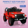 thumbnail image 5 of Lumiparty 12V Kids Ride On Truck Car, Battery Powered Electric Vehicles with Remote Control, Spring Suspensions, 3 Speeds, LED Lights, Music, MP3, Ride On Toy Car for Children Boys Girls, Red, 5 of 6