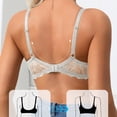 thumbnail image 4 of Kvture Women's Push Up Bra Lace Comfort Padded Plunge Underwire Bras Lift Up White Bra 80D, 4 of 9