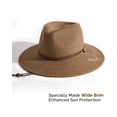 thumbnail image 3 of Sombrero para el sol FURTALK Paja Fedora Panamá, ala ancha, UPF 80+, color café, 3 of 7