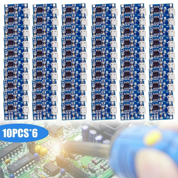 Módulo Carga Batería 1A Panel Cargador Portátil Micro USB (10PCS)
