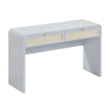 TOV Furniture Patty Pastel Blue Rattan Console Desk