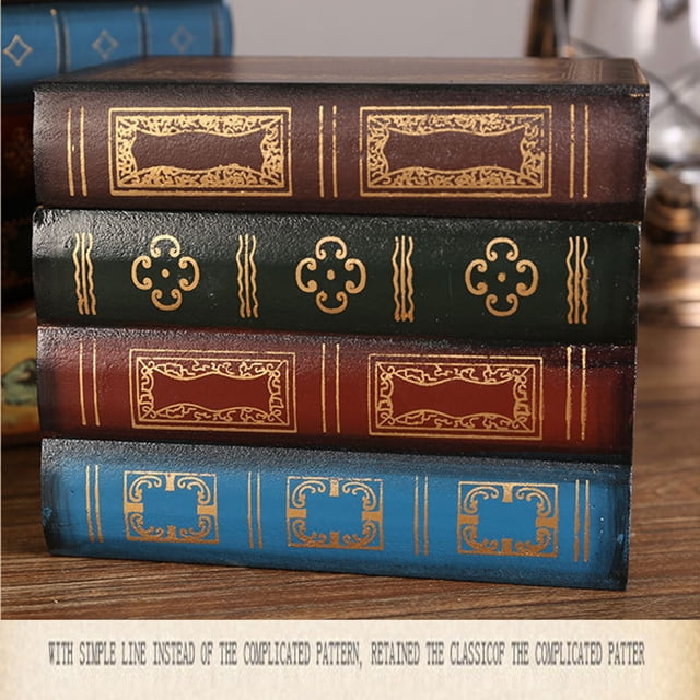 Tumotour Vintage Fake Book Props Simulation Book Organizer Decorations Ornaments Office Book Models