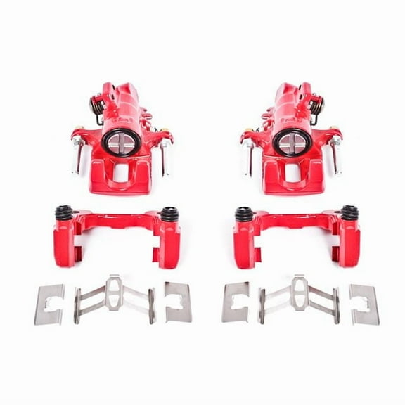 Power Stop Rear Pair of Red Powder Coated Calipers S2678