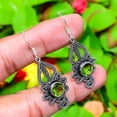 thumbnail image 2 of Natural Peridot Gemstone Handmade 925 Sterling Silver Earring 2.09", 2 of 3
