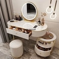 thumbnail image 4 of Nordic Dressers Bedroom Light Luxury Dressing Table Modern Minimalist Retractable Creative Storage Cabinet Vanity Furnitures My Lux Decor Round, 4 of 33