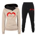 thumbnail image 1 of Ensemble de Mode Décontractée pour Femmes Pull à Capuche Imprimé Uni Pantalon, 1 of 1