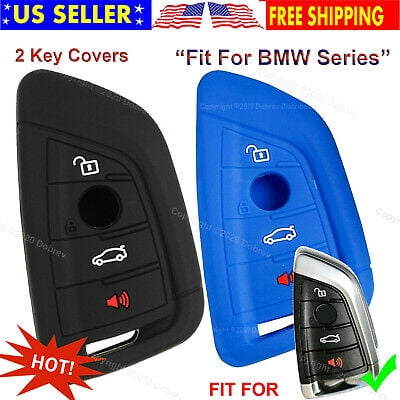 Dobrev Silicone Keyless Entry Remote Fob Case Cover Protector Skin Compatible with BMW X1 X3 X5 X6 M5 2 3 5 6 7 Series 2018 2017 Smart Key