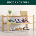 thumbnail image 2 of Smiry Shoe Rack 2 Tier, Stackable Bamboo Shoe Organizer, Shoe Storage for Closet, Entryway and Bedroom, Natural, 2 of 7