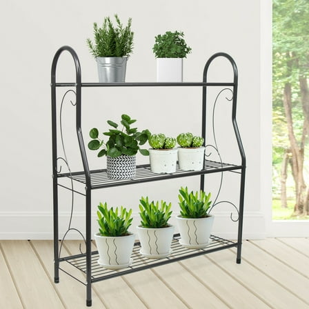 3 Tier Metal Plant Stand Flower Pot Rack Holder Indoor/Outdoor Shelf Plant Stand