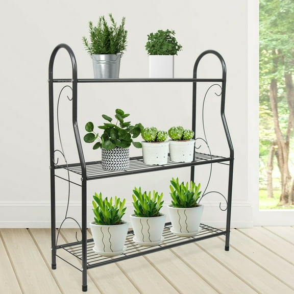 3 Tier Metal Plant Stand Flower Pot Rack Holder Indoor/Outdoor Shelf Plant Stand