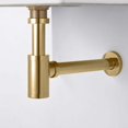 thumbnail image 2 of Ayna Decors Brass Contemporary Round Bottle P Trap 1 1/4, Basin Sink Waste Trap Drain Tube Kit Adjustable Height, Brushed Gold Finish, 3 Pack, 2 of 5