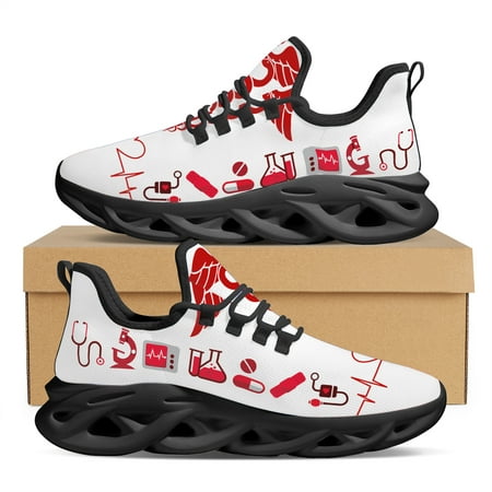 

Winter Fashion Lace Up Women s Comfort Flat Shoes Dentist Teeth Pattern Print Sneakers Classic Travel Running Shoes