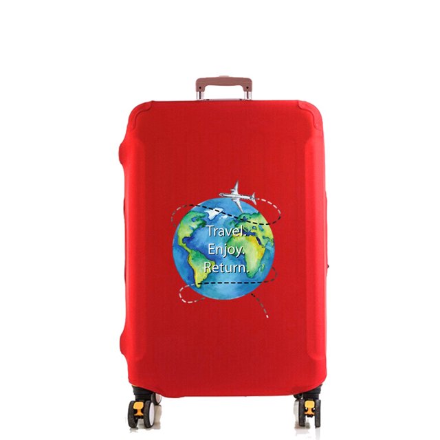 Luggage Cover Suitcase Protector Enjoy Return Letter Thicker Elastic Dust Covered for 18-32 Inch Trolley Case Travel Accessories red S