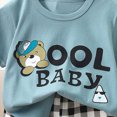 thumbnail image 4 of KPOPLK Toddler Infant Baby Boy Outfits Crewneck Short Sleeve Tee Casual Rolled Shorts 2 Pieces Summer Clothes(3-6 Months,Light Blue), 4 of 5
